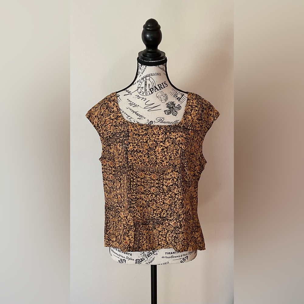 ANNE KLEIN Cap Sleeve Blouse Size L